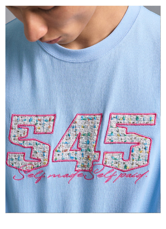 S45 Sequins Logo Patch Embroidery Tee | Face 3 Face