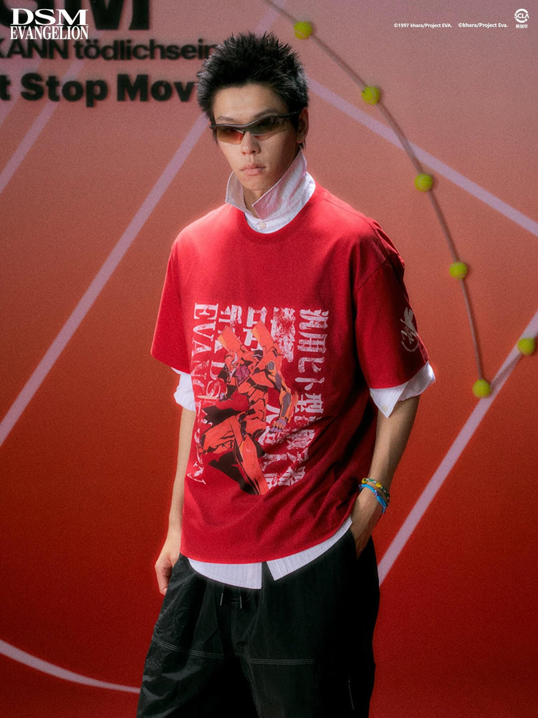 DSM x EVA Unit Graphic Print Washed Short Sleeve Tee