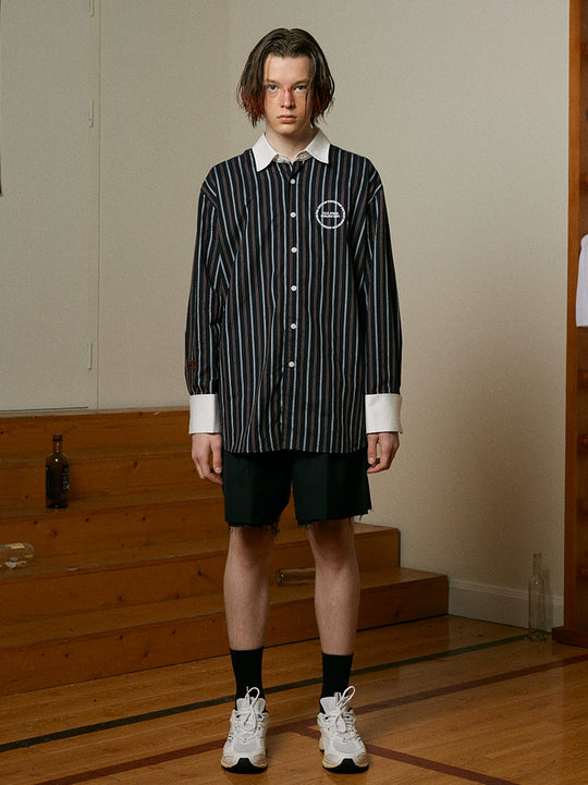 SOD Co. Striped Contrast Color Long Sleeve Shirt | Face 3 Face