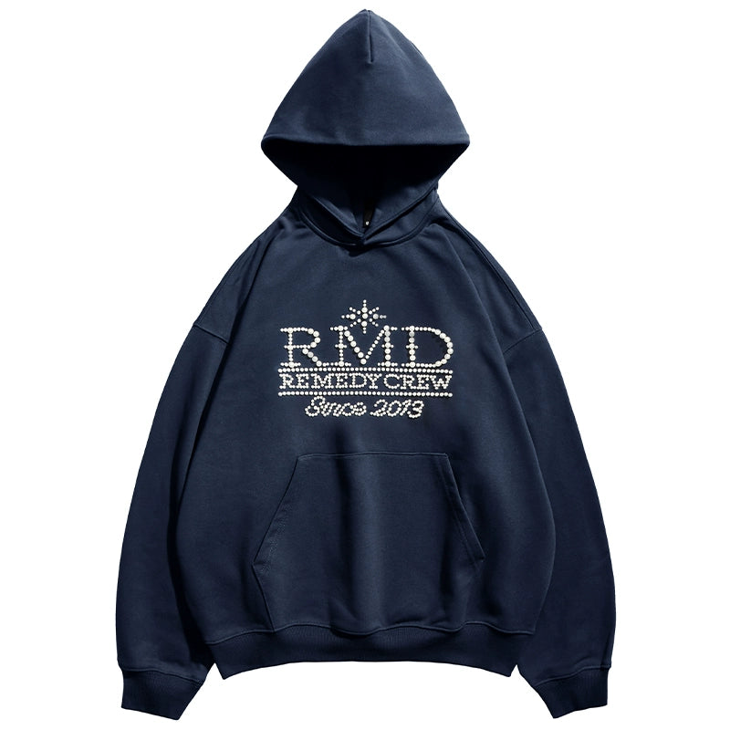 Remedy RMD Pearl Letter Embroidered Hoodie | Face 3 Face