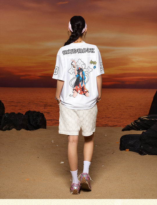 MEDM × STK Girl Cross Print Mesh Jersey | Face 3 Face