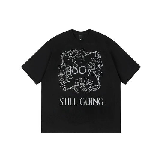 1807 Vintage Floral Chain Logo Print Short Sleeve Tee | Face 3 Face