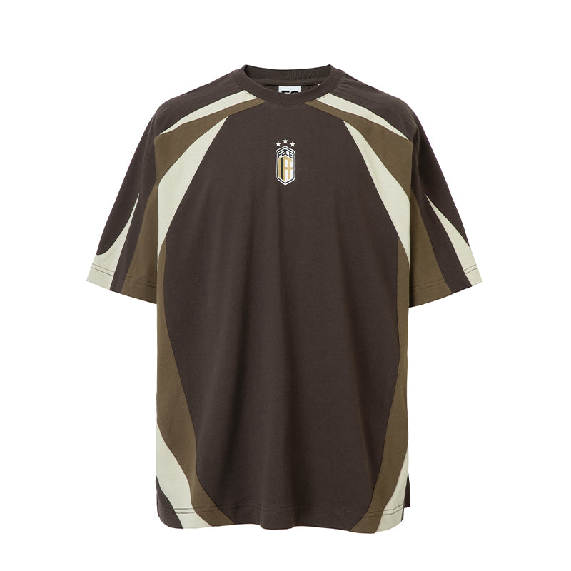 F2CE Deconstruction Stitching Contrast Color Printing Jersey Tee