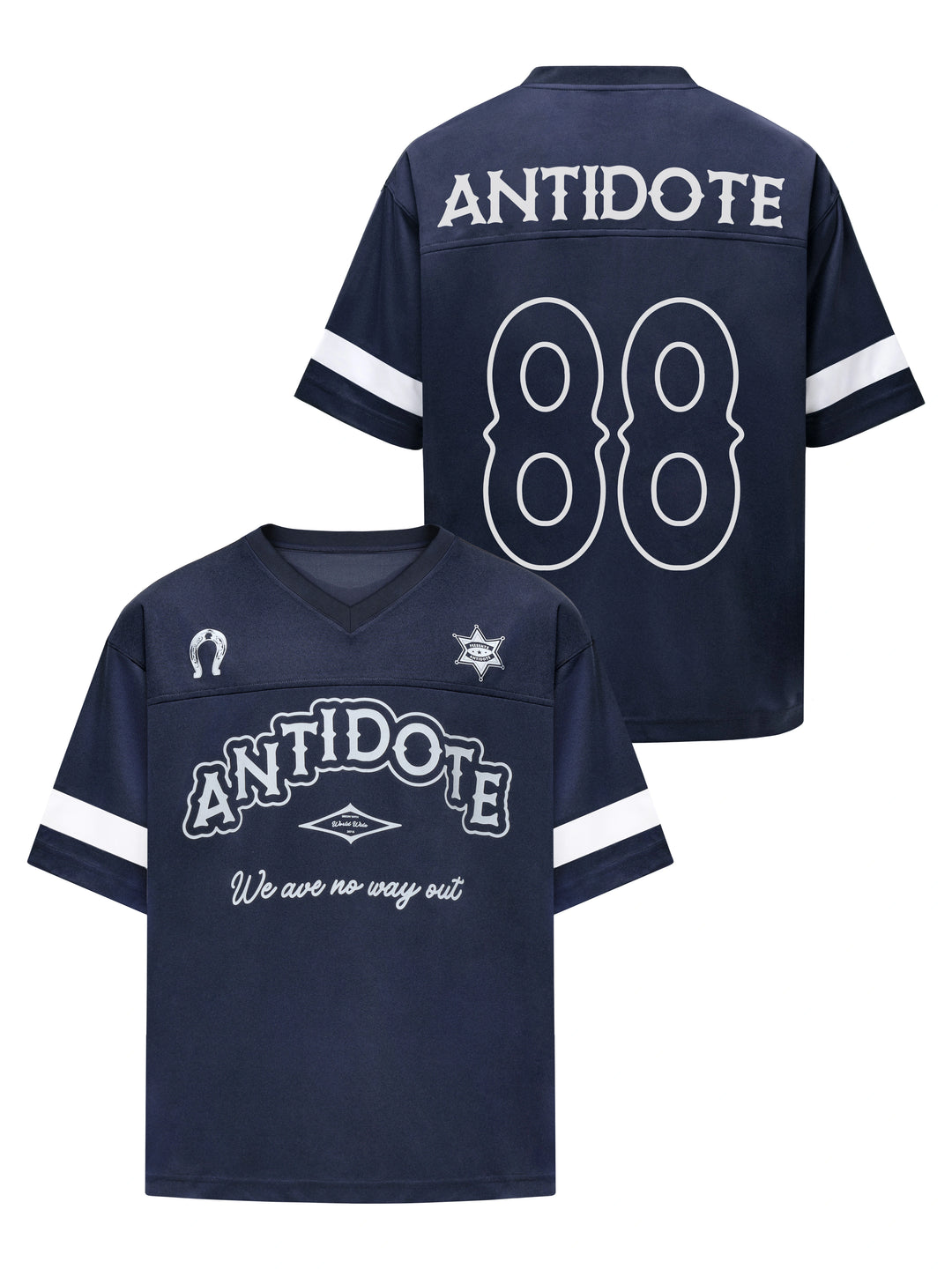 ANTIDOTE Mesh Patchwork V-Neck Jersey Tee | Face 3 Face