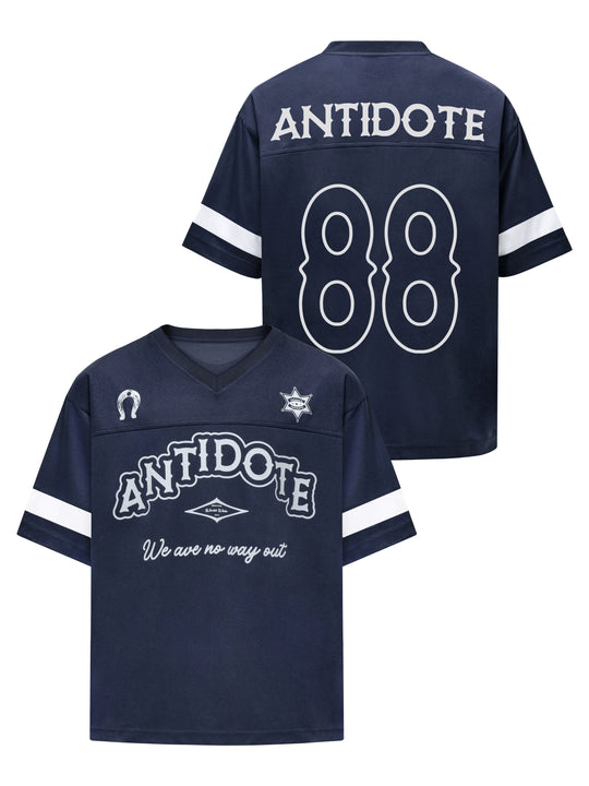 ANTIDOTE Mesh Patchwork V-Neck Jersey Tee | Face 3 Face