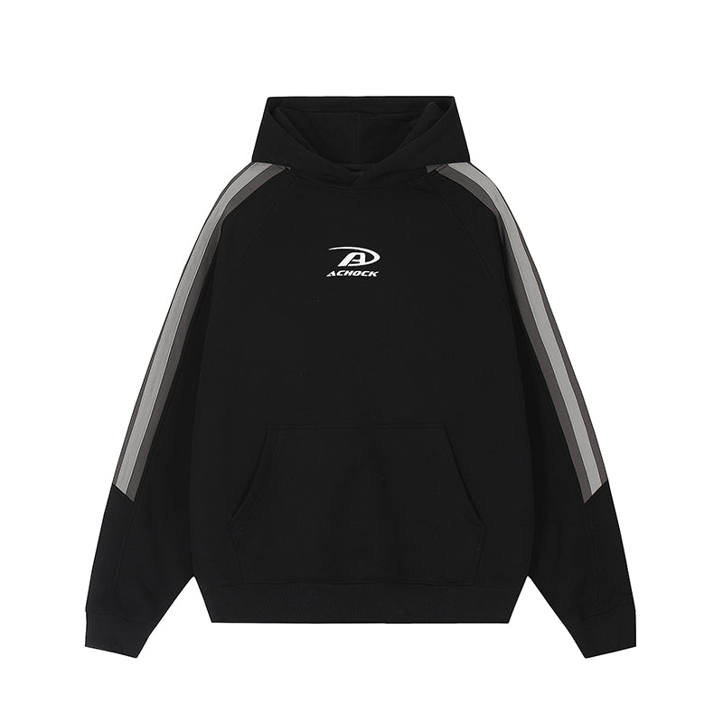 Achock Patchwork Small Logo Print Hoodie
