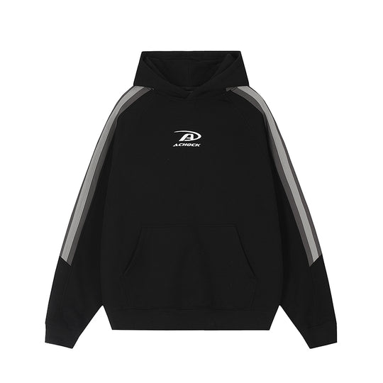 Achock Patchwork Small Logo Print Hoodie