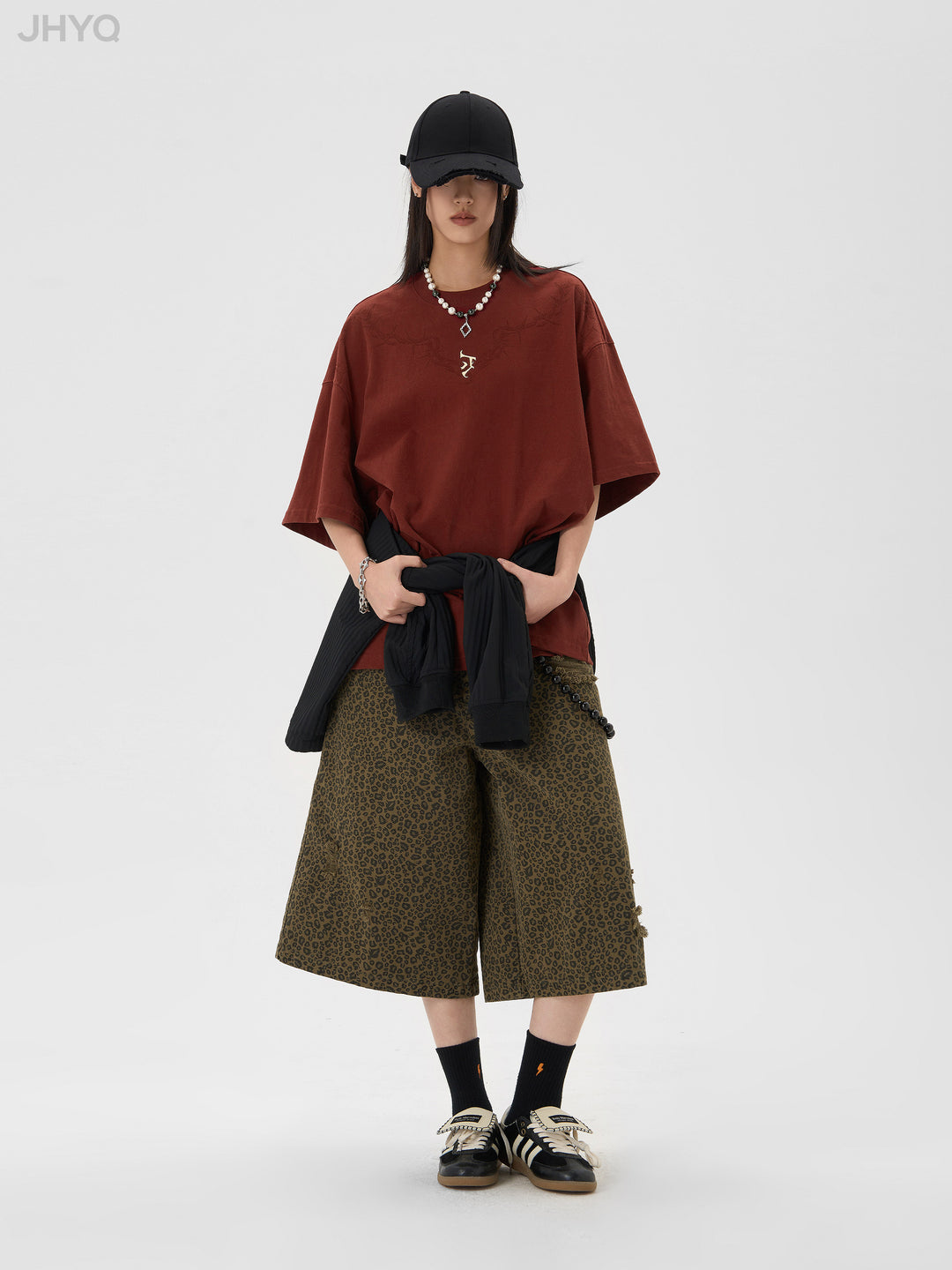 JHYQ Leopard Print Baggy Work Shorts