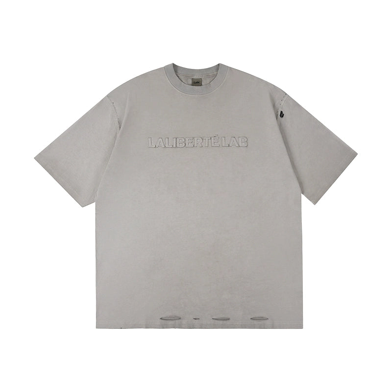 Labt 3D Patch Embroidery Distressed Tee | Face 3 Face