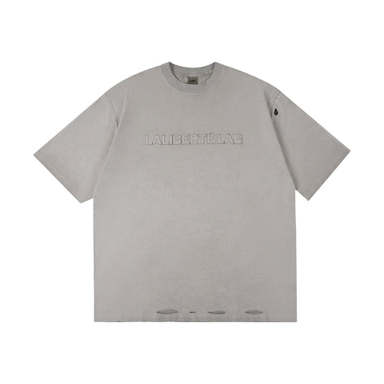 Labt 3D Patch Embroidery Distressed Tee | Face 3 Face