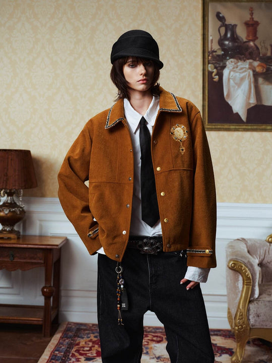 YADcrew Rhinestone Studded Suede Jacket | Face 3 Face