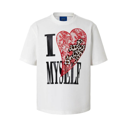 YADcrew Heart Puzzle Patchwork Lace Leopard Tee | Face 3 Face