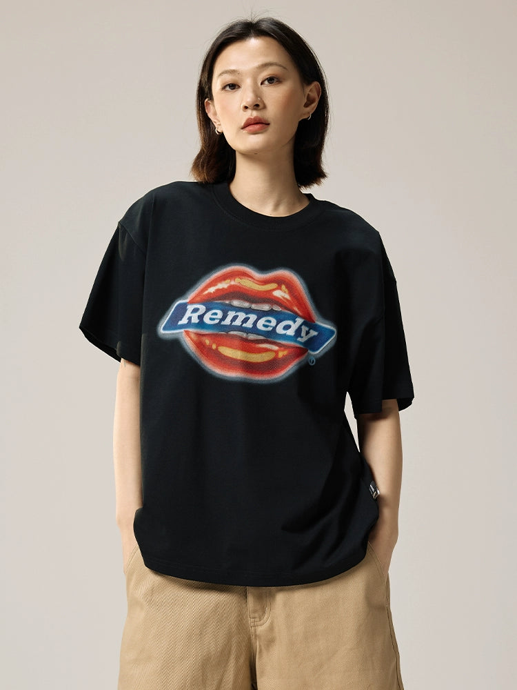 Remedy Airbrushed Kiss Lips Print Tee | Face 3 Face