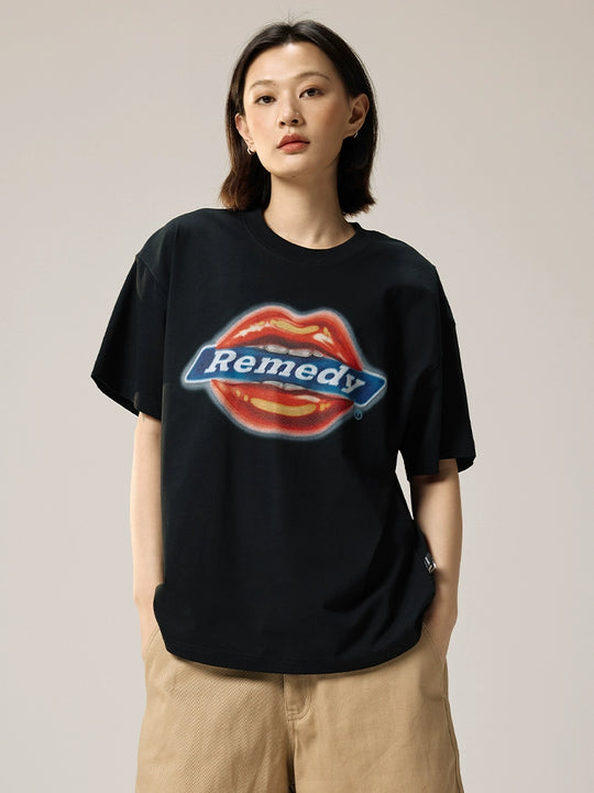 Remedy Airbrushed Kiss Lips Print Tee | Face 3 Face
