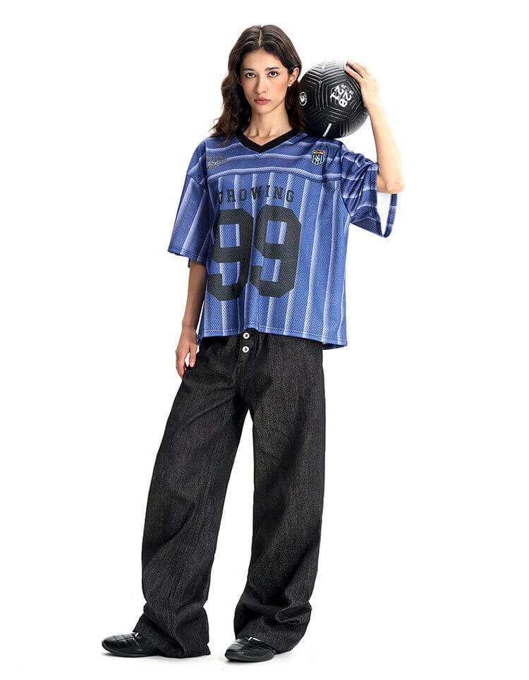 F3F Select Striped Mesh V Neck Short Sleeve Soccer Jersey | Face 3 Face