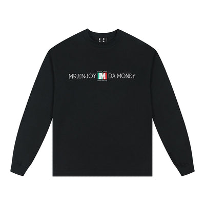 MEDM Flag Label Embroidery Long Sleeved Tee