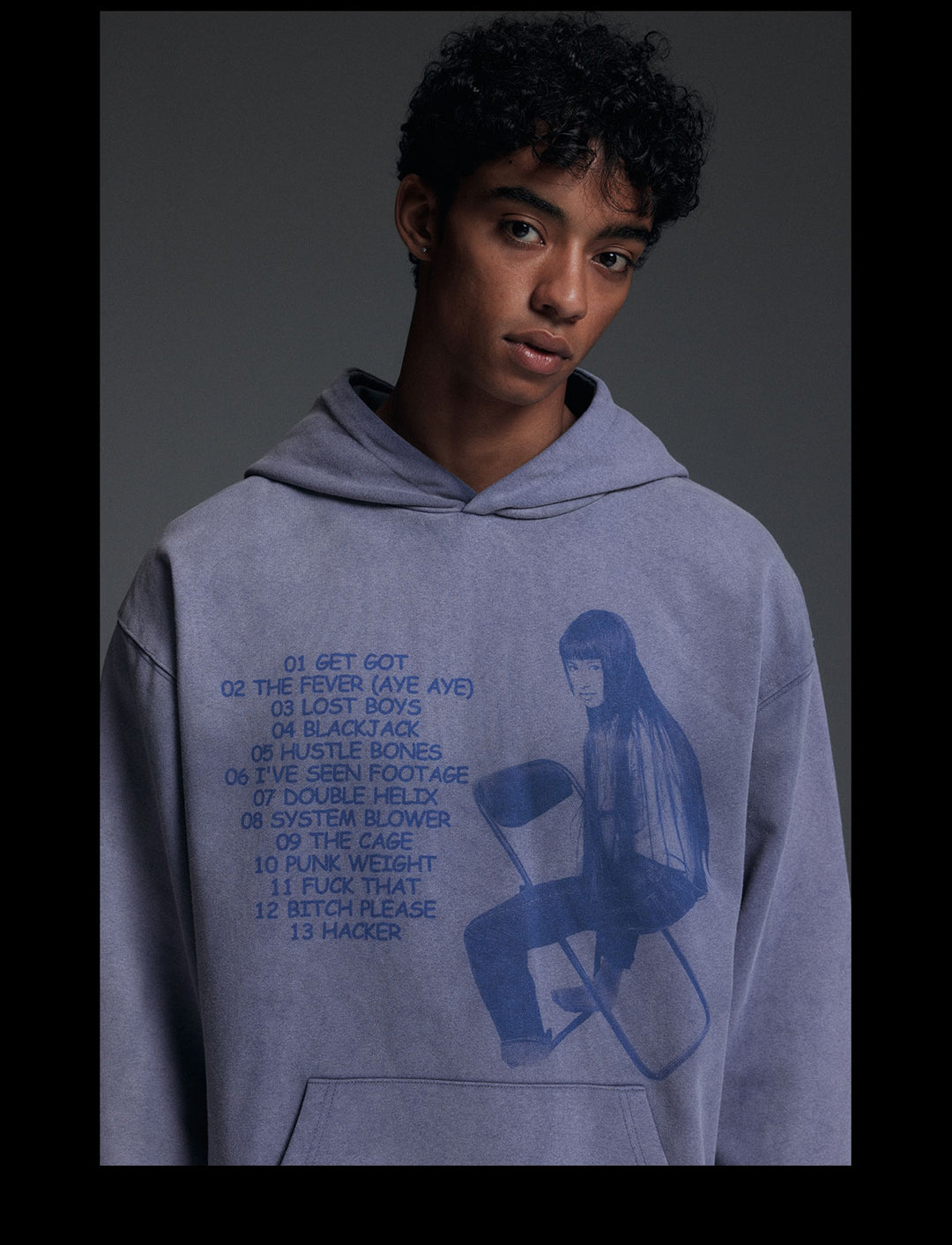 NOVACAM Washed Distressed Vintage Print Hoodie | Face 3 Face