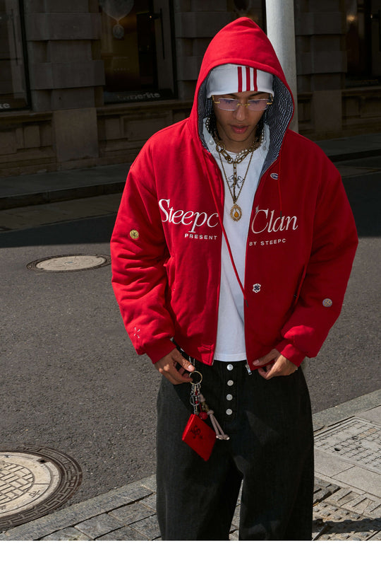 STEEPC Plaid Lined Red Hooded Jacket | Face 3 Face