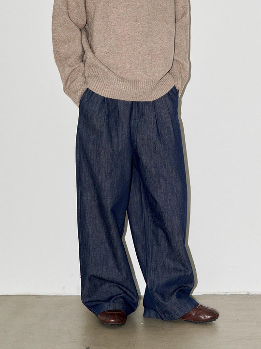 LIBERAFIT Raw Denim Pleated Dress Baggy Jeans | Face 3 Face