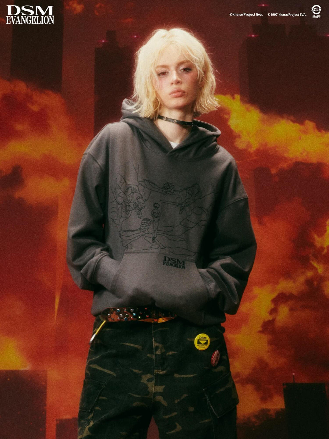 DSM x EVA Kaworu Inspired Embroidered Hoodie | Face 3 Face