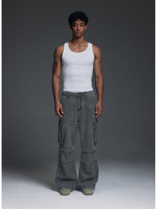 NOVACAM Washed 3D-Pocket Work Cargo Pants | Face 3 Face