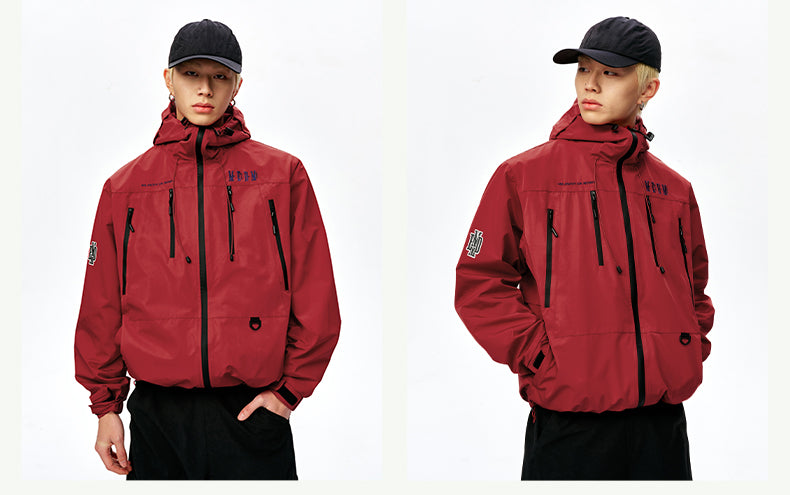 MEDM Basic Logo Embroidered Hardshell Jacket | Face 3 Face