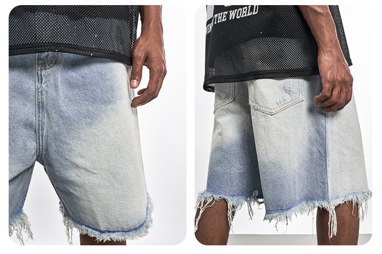 F3F Select Gradient Wash Denim Shorts | Face 3 Face