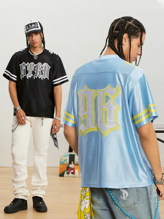 Small Town Kid Rhinestone Embroidered Hockey Jersey | Face 3 Face