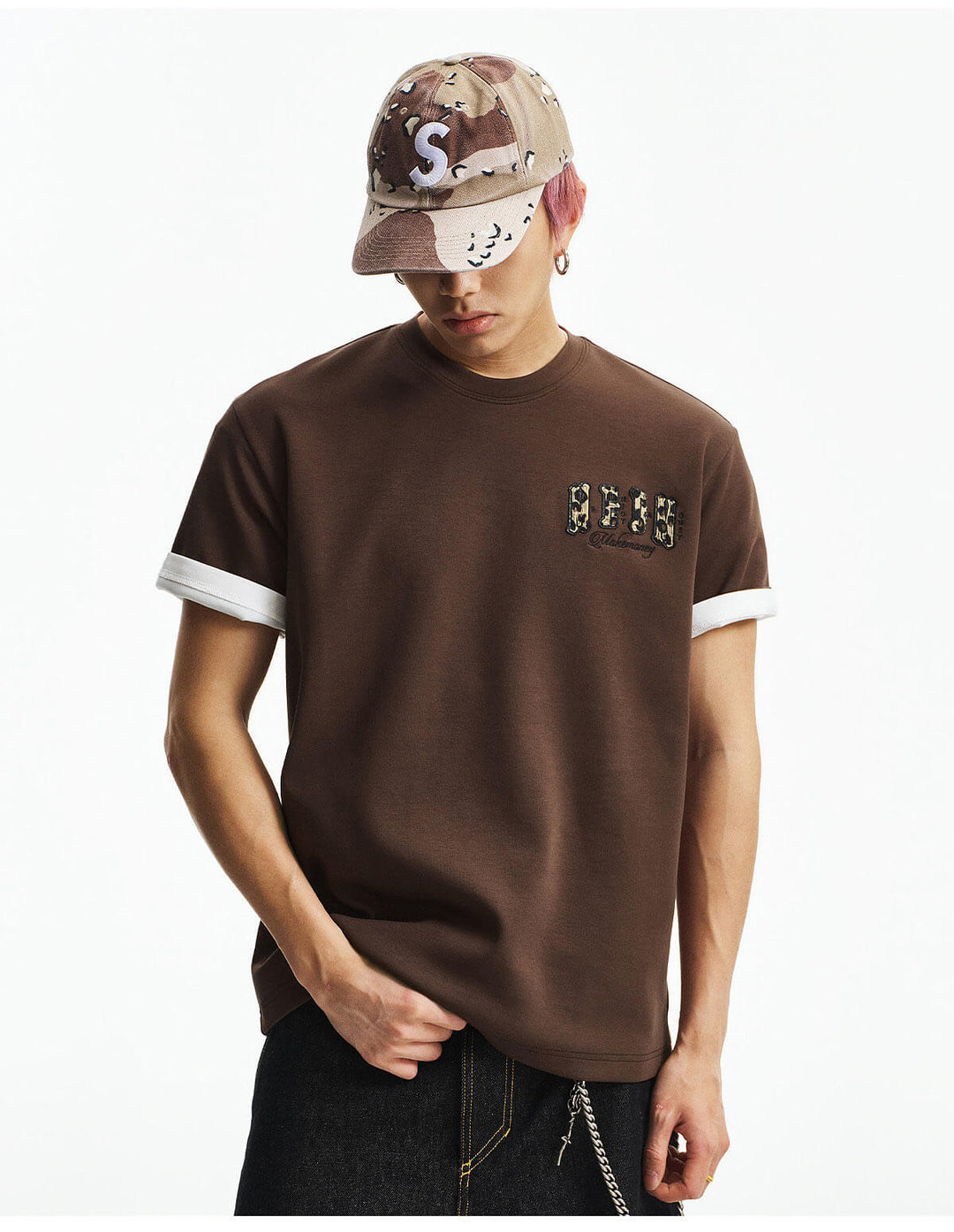 MEDM Small Leopard Logo Patch Long Sleeve Tee | Face 3 Face