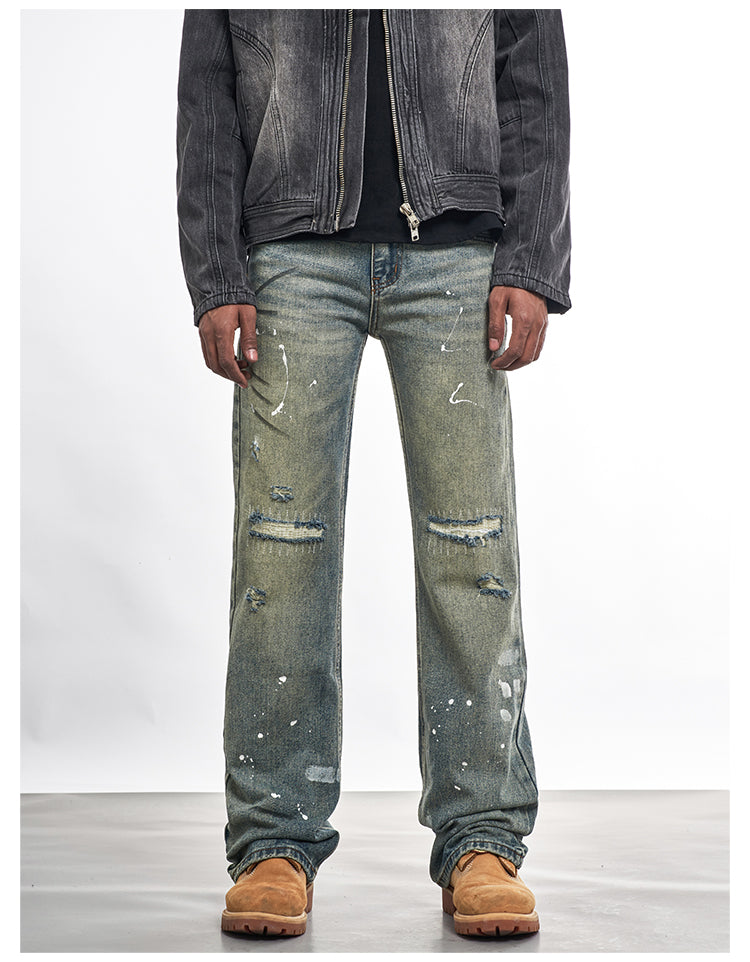 F3F Select Patch Graffiti Washed Gradient Jeans | Face 3 Face