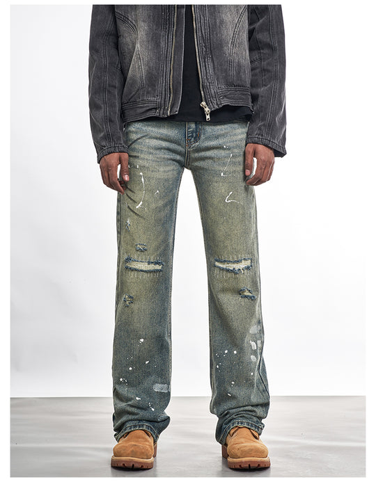 F3F Select Patch Graffiti Washed Gradient Jeans | Face 3 Face