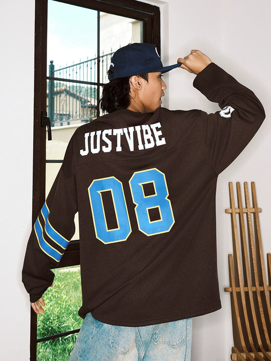 JUST VIBE Patchwork Long Sleeve Hockey Jersey Tee | Face 3 Face