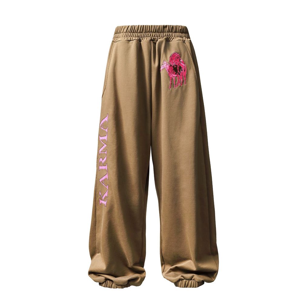 KARMANISTIC Embroidered Printed Baggy Sweatpants | Face 3 Face