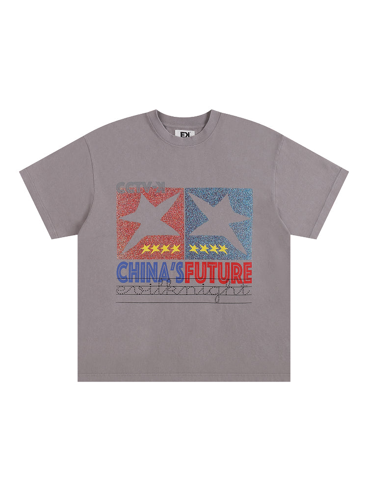 EVILKNIGHT(EK) Star Glitter Print Tee | Face 3 Face