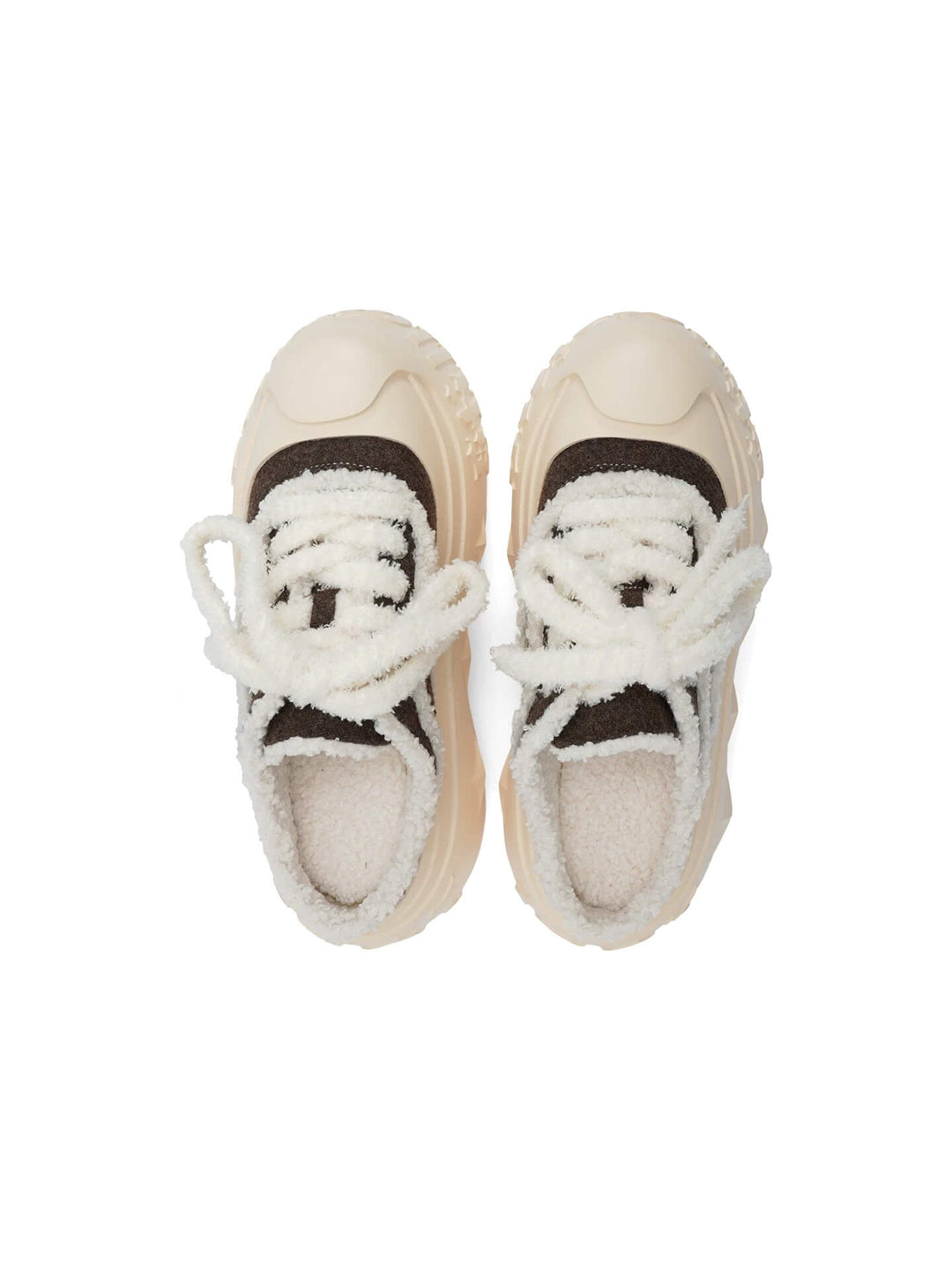 1807 INF-008 Gothic Lace Up Shearling Chunky Half Sneakers | Face 3 Face