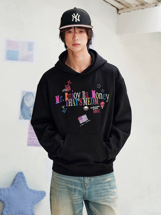 MEDM 3D Colorful Graffiti Logo Embroidered Hoodie | Face 3 Face