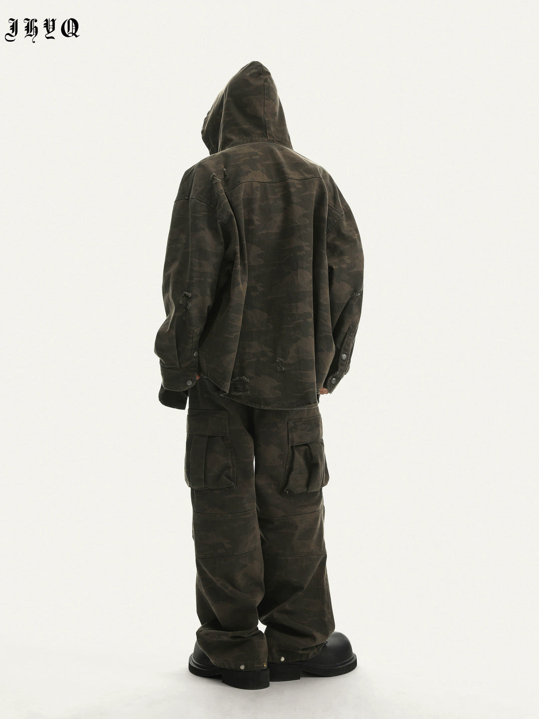 JHYQ Camouflage Hooded Shirt Jacket