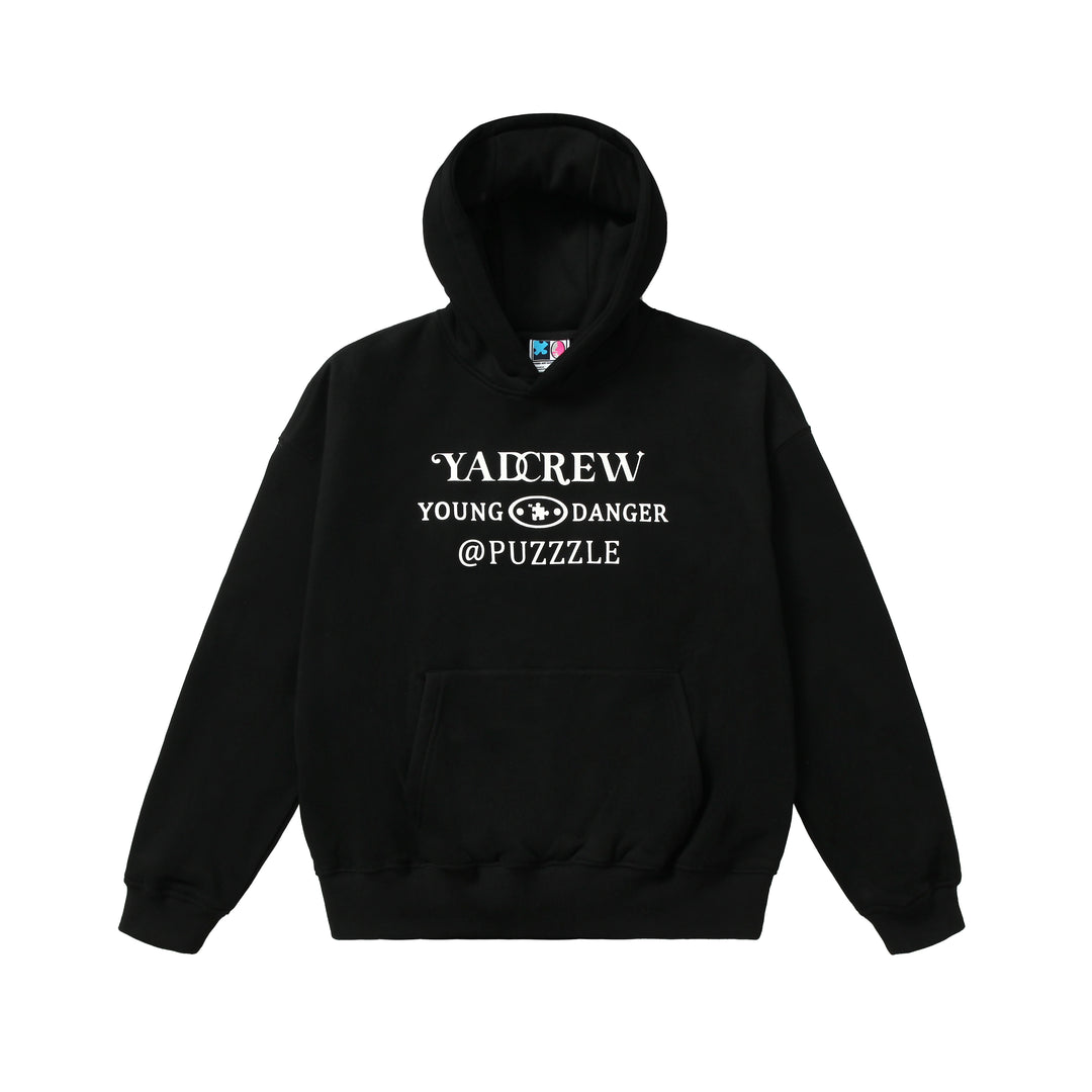 YADcrew Lace Splicing Embroidery Puzzle Hoodie