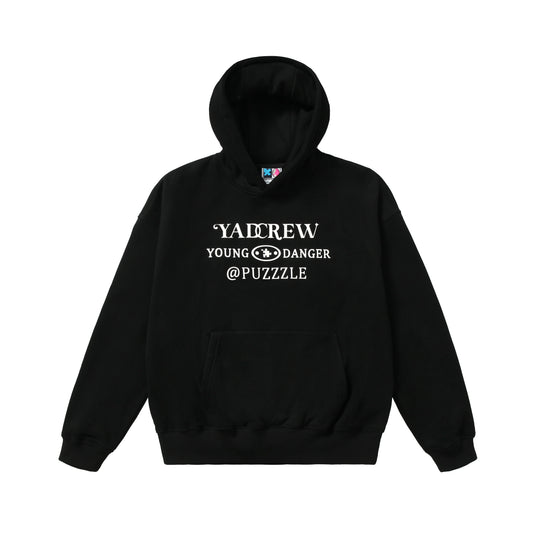 YADcrew Lace Splicing Embroidery Puzzle Hoodie