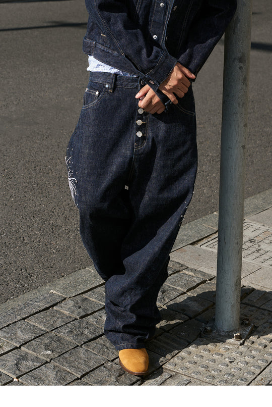 STEEPC Fireworks Rhinestone Denim Jeans | Face 3 Face