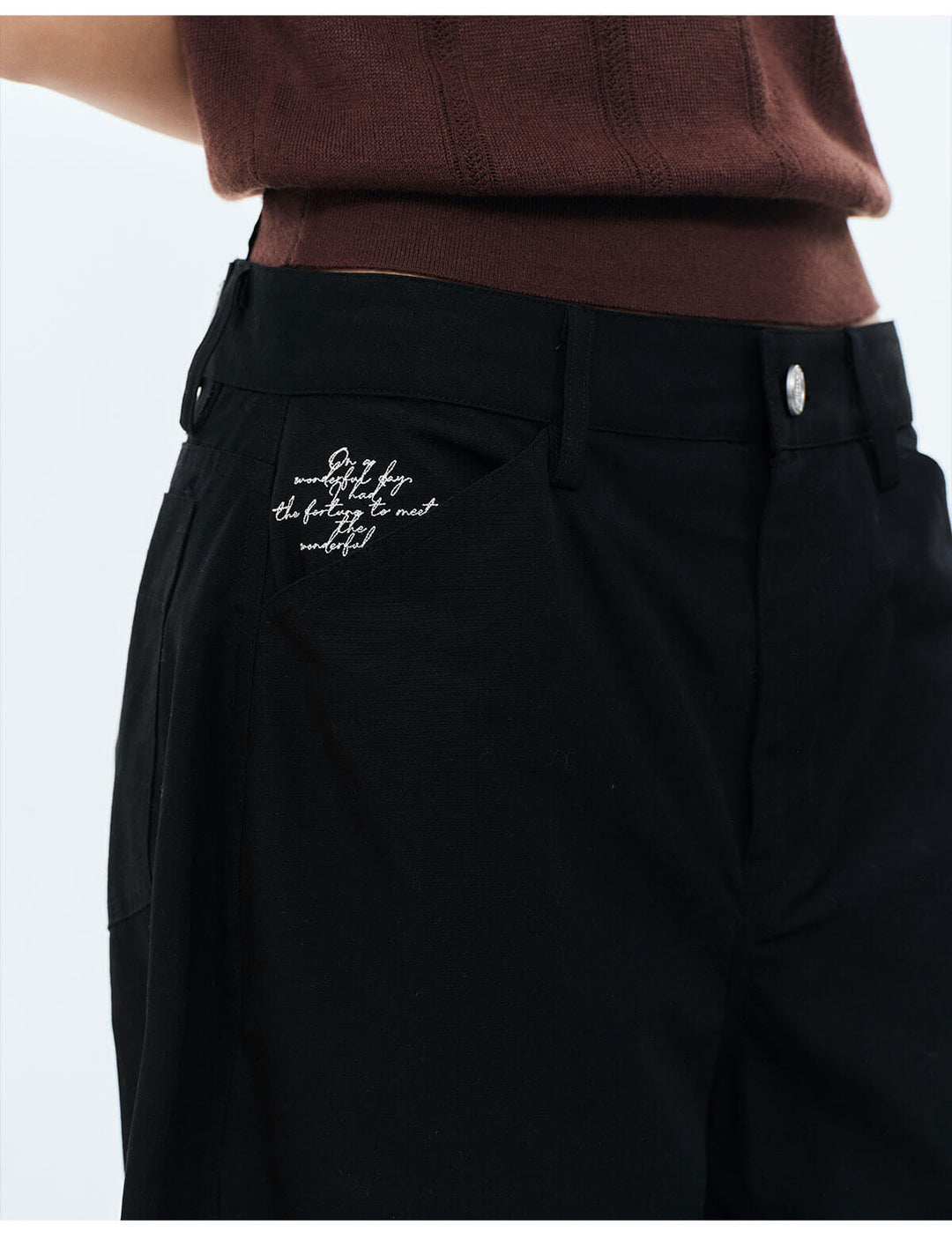 MEDM Lightweight Embroidered Baggy Pants | Face 3 Face