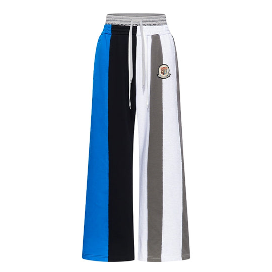 Double-Waist Color-Blocked Patchwork Sweatpants | Face 3 Face