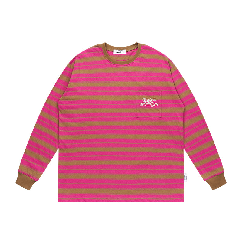 EMPTY REFERENCE Color Clash Striped Long Sleeved Tee