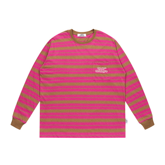 EMPTY REFERENCE Color Clash Striped Long Sleeved Tee