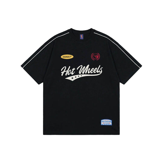 1807 Hot Wheels Racing Vintage Print Embroidered Short Sleeve Tee | Face 3 Face
