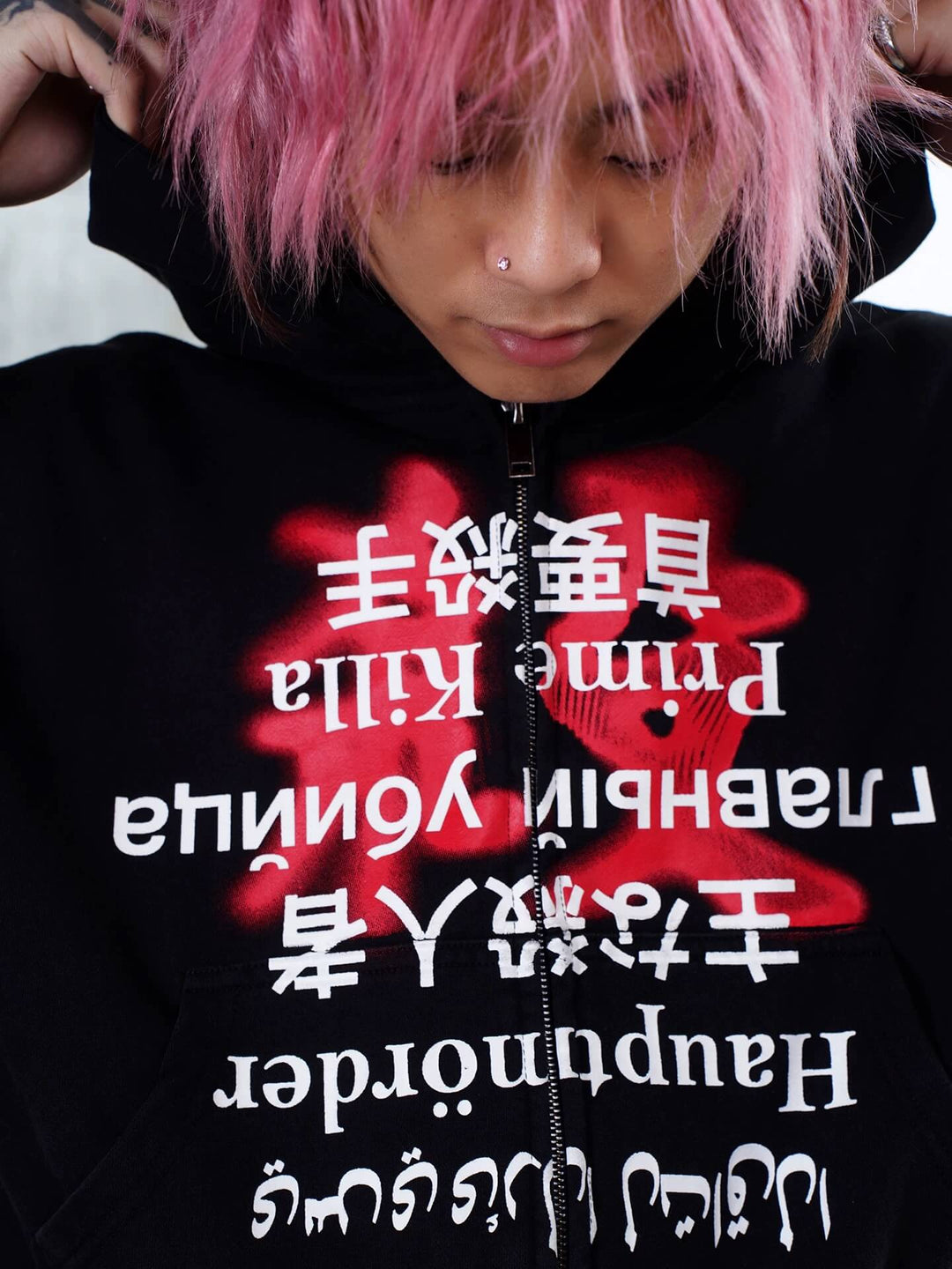 TGFCLUB Prime Killer Graphic Cropped Zip Up Hoodie | Face 3 Face