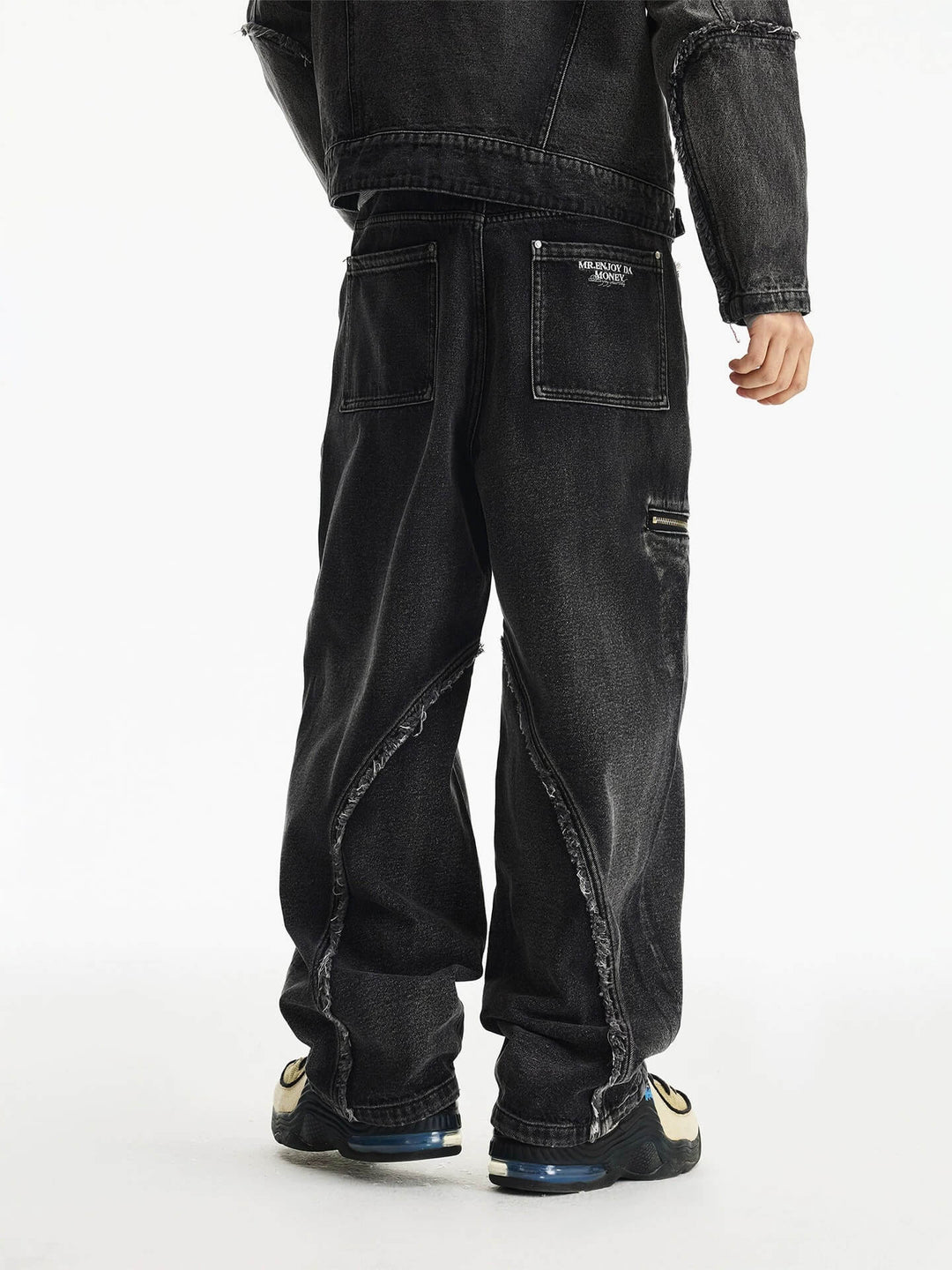 MEDM Structured Washed Distressed Frayed Jeans | Face 3 Face