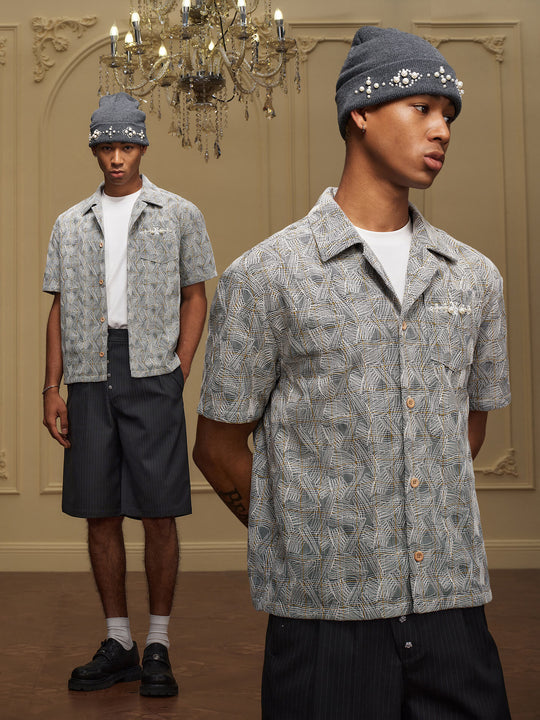 YADcrew 3D Stitch Plaid Short Sleeve Shirt | Face 3 Face