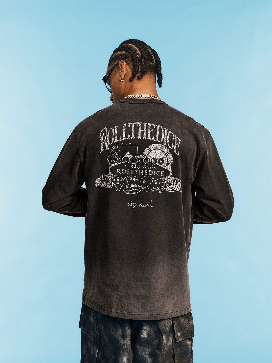 1807 Dice Old Print Aged Long Sleeve Tee | Face 3 Face