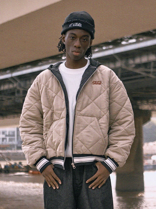 Remedy x STA STARMD Embroidered Quilted Hoodie Jacket | Face 3 Face